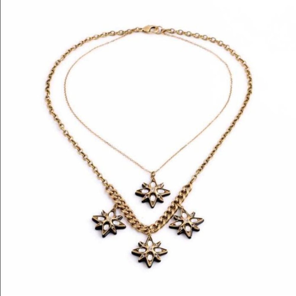 Double chain star pendant necklace